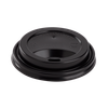 Karat® Lid Dome 80MM PP Black For 8 OZ Hot Cup Sip Through 1000/Case