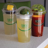 GreenStripe® Lid Dome PLA Clear For 9-24 OZ Cold Cup With Hole 1000/Case