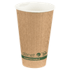 Planet+® Hot Cup 16 OZ Paperboard PLA Kraft Freezer Safe Laminated Double Wall 600/Case