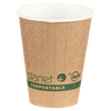 Planet+® Hot Cup 8 OZ Paperboard PLA Kraft Freezer Safe Laminated Double Wall 1000/Case