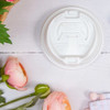 Dart® Optima® Lid Dome 3.66X0.97 IN PS White For 10-24 OZ Cup Reclosable Tab Sip Through 100 Count/Pack 10 Packs/Case
