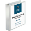Binder White Clear PP Chipboard 475 Sheet Capacity Cover & Spine Overlays 2 IN Round Ring 2 Pocket 1/Each