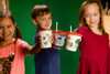 Cold Cup, Lid & Straw Combo Kid With Flat Lid 12 OZ PP Multicolor Recycle Friends With Hole 500/Case