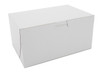 Bakery Box 8X5.5X4 IN Clay-Coated Kraft Board White Kraft Rectangle Lock Corner Tuck Top 250/Case