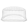 Essentials Cake Half Container & Lid Combo 8IN Cake With Dome Lid 10.8125X6.5X4.5 IN RPET Black Clear Round 100/Case