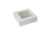Bakery Box 8X8X2.5 IN Paperboard White 4 Corner 1-Piece Automatic With Window 250/Bundle