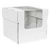 Cake Box & Insert Combo 12X12X12 IN Corrugated Paperboard White Waterfall 2-Piece With Window 10/Case