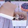 Bakery Box 5.5X5.5X4 IN Clay-Coated Kraft Board White Kraft Square Lock Corner Tuck Top 250/Bundle
