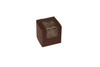 Bakery Box 4X4X4 IN Paperboard Chocolate Corner Lock 1-Piece With Window 200/Bundle