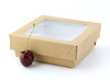 Kray Bakery Box 12 OZ 3.9X3.9X1.6 IN Corrugated Paperboard Kraft With Window 25 Count/Pack 10 Packs/Case 250 Count/Case
