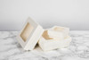 Kray Bakery Box 12 OZ 3.9X3.9X1.6 IN Corrugated Paperboard White With Window 25 Count/Pack 10 Packs/Case 250 Count/Case