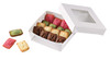 Kray Bakery Box 12 OZ 3.9X3.9X1.6 IN Corrugated Paperboard White With Window 25 Count/Pack 10 Packs/Case 250 Count/Case