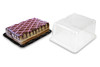 DisplayCake® 1/8 Sheet Cake Container & Lid Combo With Dome Lid 11X9X5 IN PET Black Clear 100/Case