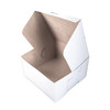 Bakery Box 10X10X5.5 IN Clay-Coated Kraft Board White Kraft Square Lock Corner Tuck Top 100/Case