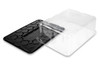1/4 Sheet Cake Tray & Lid Combo With Dome Lid PET Black Clear Scalloped Medium Weight 50/Case