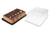 1/4 Sheet Cake Tray & Lid Combo With Dome Lid PET Black Clear Scalloped Medium Weight 50/Case