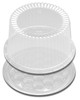 DisplayCake® Cake Container & Lid Combo With High Dome Lid 7 IN PS Clear Deep 2-3 Layer 180/Case