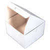 Bakery Box 6X6X4 IN Clay-Coated Kraft Board White Kraft Square Lock Corner Tuck Top 250/Case