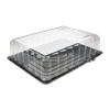 1/2 Sheet Cake Container & Lid Combo With Rosedome Lid 15X20 IN PET Black Clear 30/Case
