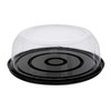 RoseDome Cake Container & Lid Combo With Dome Lid 10.25X3.5 IN PET Clear Black Round 100/Case