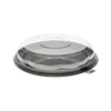 Bakery Container & Lid Combo With Flat Rosedome Lid 12X2.25 IN PET Black Clear 25/Case
