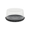 Cake Container & Lid Combo With High Dome Lid 9X4.25 IN PET Clear Black Round Fluted 100/Case
