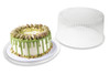 DisplayCake® Cake Container & Lid Combo With High Dome Lid 2-3 Layer 10 IN PS Clear Round 80/Case