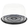 Cake Container & Lid Combo With Rosedome Lid 8X5.75 IN PET Black Clear 100/Case