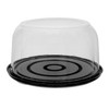 RoseDome Cake Container & Lid Combo With Dome Lid 10.25X5.25 IN PET Clear Black Round 100/Case