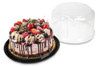 Cake Container & Lid Combo With Dome Lid 10.75X5.5 IN PET Black Clear Round 50/Case