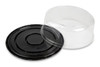 DisplayCake® Cake Container & Lid Combo With Dome Lid 8 IN PET Black Clear Round 100 Count/Case 16 Cases/Pallet