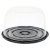Cake Container & Lid Combo With Dome Lid 10.25X5.75 IN PET Clear Black 100/Case