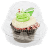 Cupcake Hinged Container With Dome Lid Jumbo 1 CT 5.25X4 IN PET Clear 270/Case