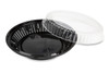 DisplayPie® Pie Container & Lid Combo With Low Dome Lid 9 IN PS Black Clear Round 160/Case