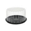 Cake Container & Lid Combo With High Dome Lid 10.25X3.875 IN OPS Clear Black Round Deep 100/Case