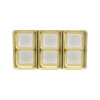 Candy Tray 6 Compartment Gold Splits Into (2) 3 Compartments Square Compartment 100/Case