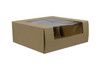 VIEWit Bakery Box 9X9X3.5 IN Kraft 4 Corner Beers Waterfall With Window 150/Case