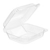 Essentials SureLock Cookie Hinged Container With Dome Lid 8.25X7.6875X2.9375 IN RPET Clear Square Shelf 250/Case