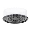 Bakery Container & Lid Combo With Shallow Dome Lid 8 IN OPS Black Clear Round 100/Case