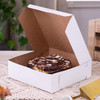 Bakery Box 8X8X2.5 IN Clay-Coated Kraft Board White Kraft Square Lock Corner Tuck Top 250/Bundle