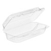 Essentials SureLock Cookie Hinged Container With Dome Lid 9.6875X4.75X2.6875 IN RPET Clear Rectangle Shelf 300/Case