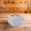 Cake Box 10X10X8 IN Paper White Kraft Square Fluted 25/Case