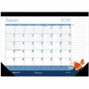 Desk Pad 17X17 IN Paper Synthetic Leather Monthly Perforated 1/Each