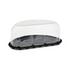 RoseDome Cake Half Container & Lid Combo With Dome Lid 8X4 IN PET Clear Black 100/Case