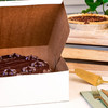 Bakery Box 12X12X4 IN Clay-Coated Kraft Board White Kraft Square Lock Corner Tuck Top 100/Bundle