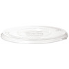 Lid Flat 1 Compartment RPET Clear Round For 24-46 OZ Bowl Unhinged 400/Case