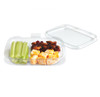 Crystal Seal® Bowl & Lid Combo With Flat Lid 13 OZ 3 Compartment PET Clear Rectangle Hinged 200/Case