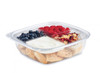 Fresh ‘n Clear® Salad Bowl With Flat Hinged Lid Large (LG) 48 OZ PET Clear Square Tamper-Evident 160/Case