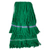 Mop Head Medium (MED) Green Cotton Synthetic Fiber 4PLY Loop End Launderable 1/Each