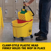 Gripper® Mop Handle 60IN Gray Yellow Fiberglass Clamp Style 1/Each